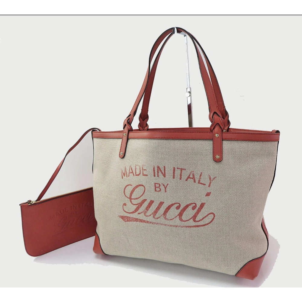 Women's Gucci Tote Bag Large Beige and Red